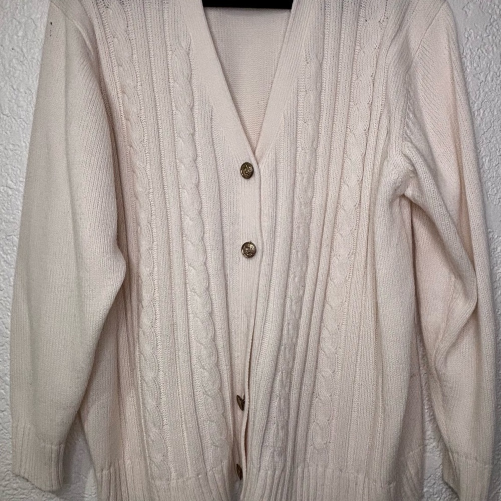 Bobbie Brooks Ivory Cable Knit Cardigan